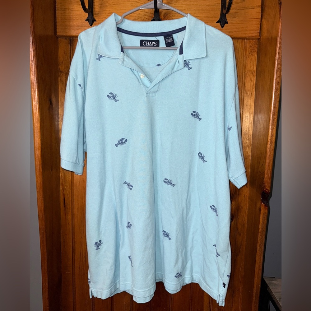 Men’s Chaps blue lobster polo‎ shirt size XXL